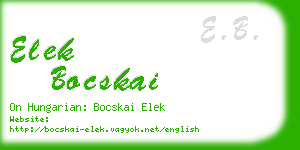 elek bocskai business card